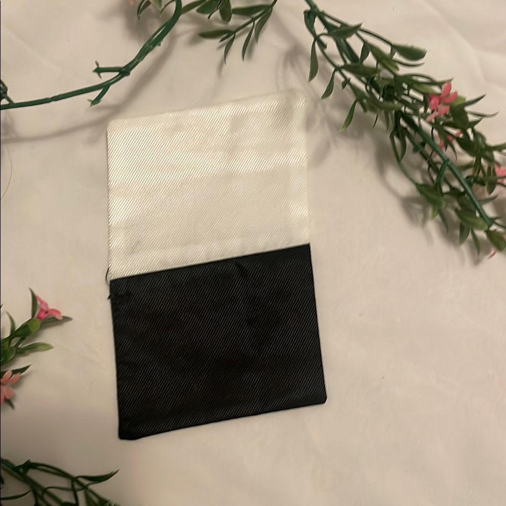 Black and White Satin Pocket Square